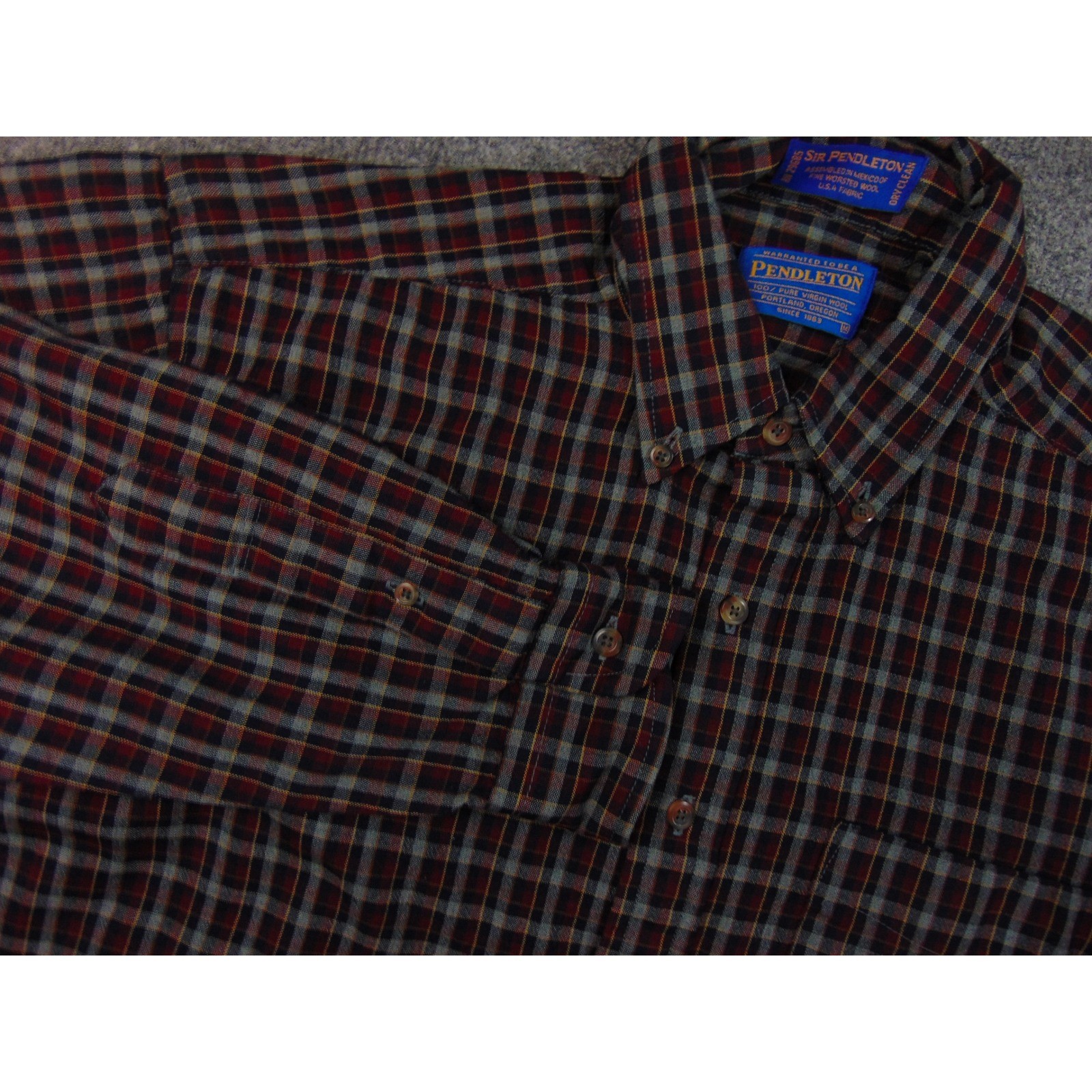 Pendleton Wool Plaid Button Down Shirt Long Sleev… - image 1