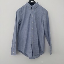 NWT Ralph Lauren Boys Button-down Shirt Large 14-16 Plaid Blue White Long Sleeve