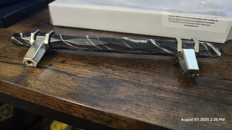 Amerock Cabinet Handles Marble Black/Polished Nickel Pack of 20 New in box - Image 2 of 4