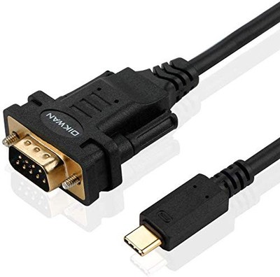 Oikwan USB-C zu RS232 DB9 Serielles Kabel Stecker Konverter Adapter 10 Fuß, Schwarz