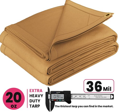 #ad PROTARP Heavy Duty Canvas Tarp Water amp; UV Resistant 100% Virgin Tarpaulin Cover $421.95