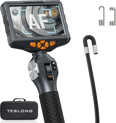 Autofocus Articulating Borescope, 5-Inch IPS Endoscope Inspection Camera with Tw
