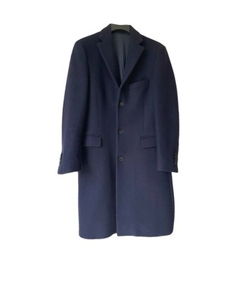 Acne Studios Wool Navy Overcoat 38 Medium Mens Jacket Blue