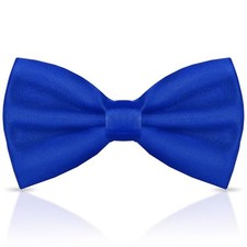 Men's Bow Ties Solid Color Pre-Tied Bow Tie Satin Formal Tuxedo Royal Blue