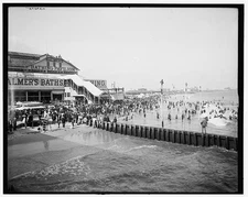 Balmer's bathing beach,pavilion,crowds,Coney Island,NY,Detroit Publishing,1900
