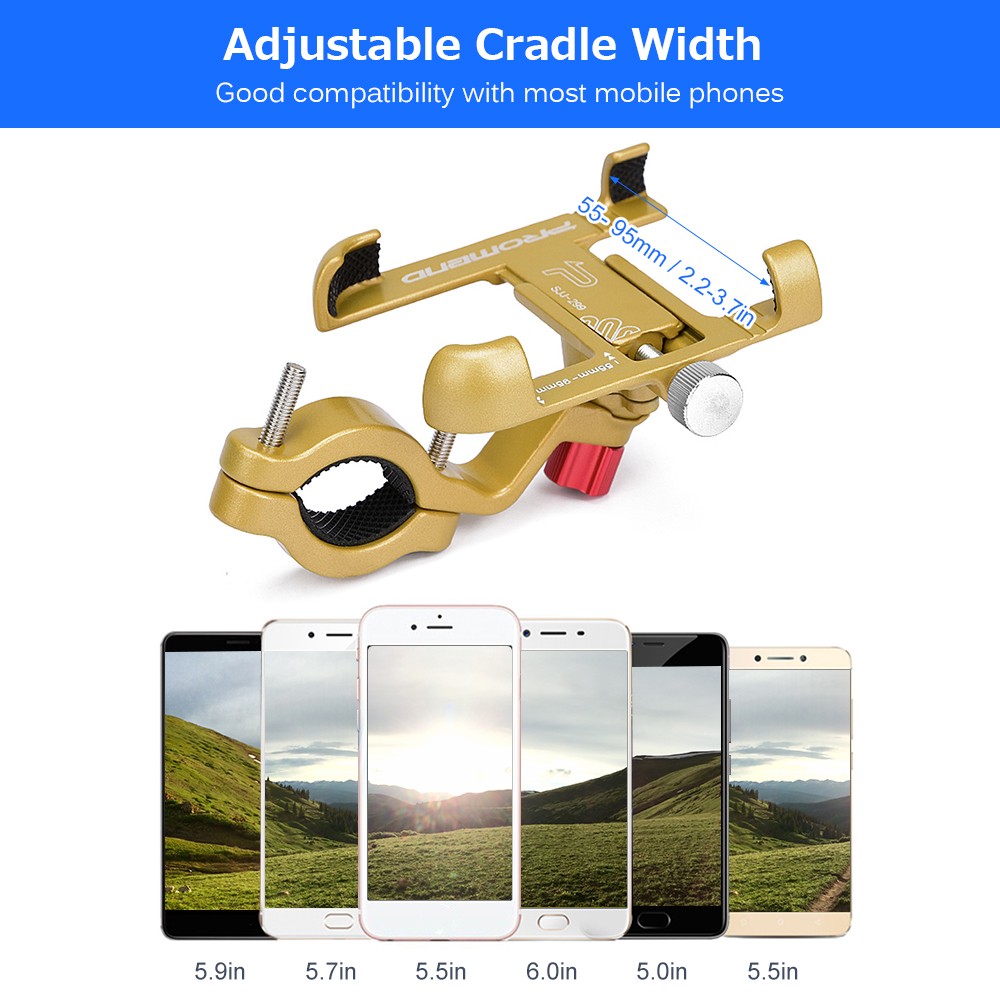 Strong Aluminum Alloy Bike Phone Mount Motorcycle Phone Holder 360°