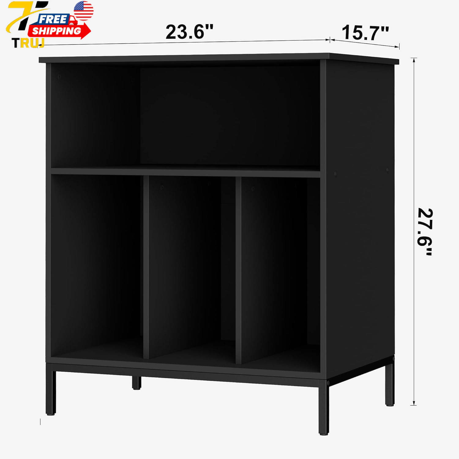 Record Player Stand Vinyl Storage Cabinet Large Record Holder Modern Stereo 23.6