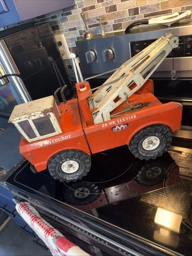 Mighty Tonka Wrecker, Orange, 1970's, Double Boom, Great for Restoration