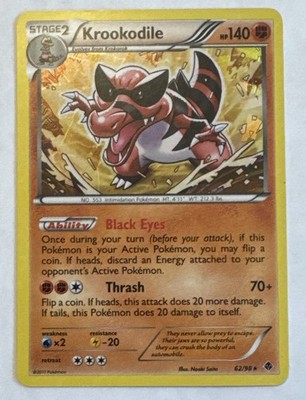 Pokémon Krookodile 62/98 Emerging Powers Holo Rare Card Stage 2 HP140 2011