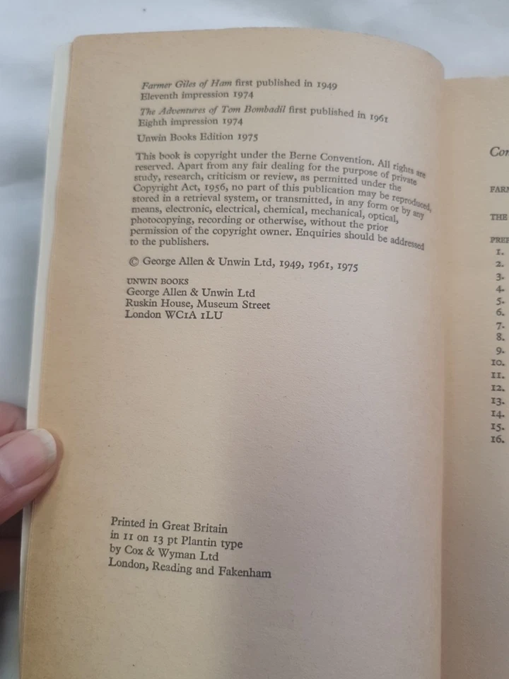 Tolkien: Farmer Giles of Ham & The Adventures of Tom Bombadil - Unwin (PB 1975) - Image 3 of 4