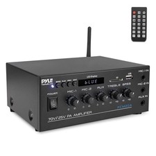 Pyle 25V/70V Power Amplifier - Microphone Aud...