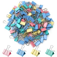 120 Pack Binder Clips 0.75 Inch, Small Paper Clamps, Assorted Color Mini Clip...
