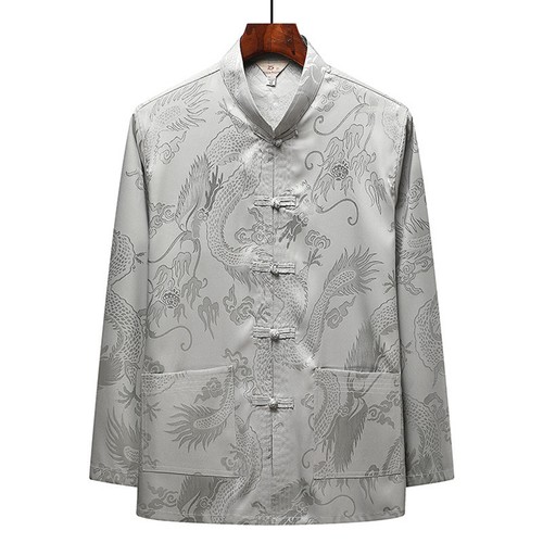 Long Sleeve Traditional Chinese Tang fu Top Men Kung Fu Tai Chi Clothes(Dragon) - Picture 9 of 12