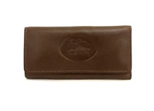 Burberry Brown Leather Key Case Holder Wallet - 3 Rings