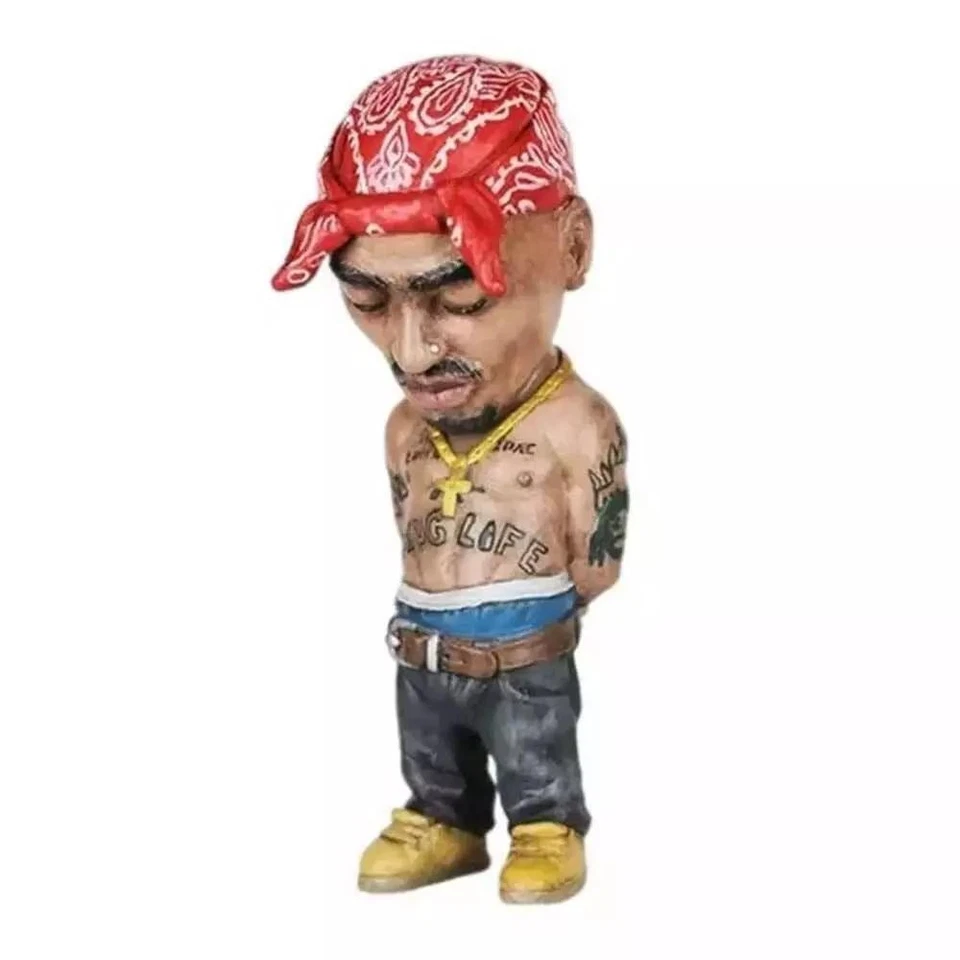 Figura Tupac Estrella Pop-Rapero Pequeña Resina 10 cm Genial Hip Hop Guy Estatua de Escritorio Foto 2 de 4