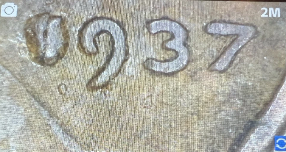 1937-D (No D) “D over 1” Lincoln Wheat Penny Error - Image 4 of 4