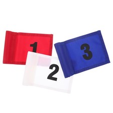 3Pcs Durable Reusable Nylon Mini Golf Flags with Numbers for Garden Backyard