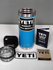 Brand New! Yeti Rambler 18 oz BIG WAVE BLUE Bottle with Chug Cap - NWT!