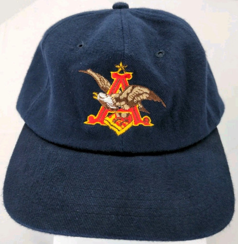 Vintage Anheiser Busch Beer Hat Eagle Logo Embroidery Navy Adjustable