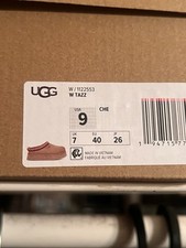 UGG Tazz Chestnut Red Women's Slip-On Platform Slippers Suede Size 9 Logo Trim