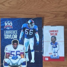 Lawrence Taylor New York Giants 100 Seasons NFL Bobblehead w/S. Baker signature