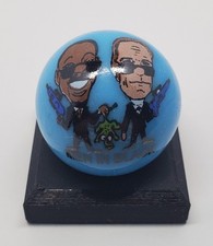 Men in Black 1" Blue Glass Logo Marble w/ Colored Stand