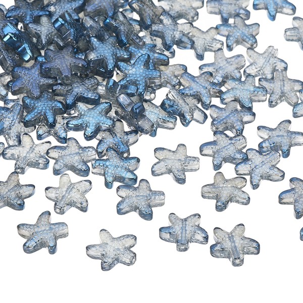 Perlen FüR Herstellung Halsketten Mit Meerestieren Und Seesternen,120Stk,Blau-image