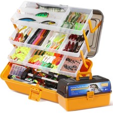 Oridum 560Pcs Fishing Tackle Box Kit with Lures, Pliers, Hooks & Accessories ...