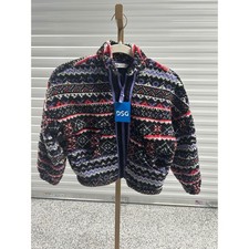 DSG Girls Cozy Fleece Full Zip Jacket Funky Fair Isle Pattern S