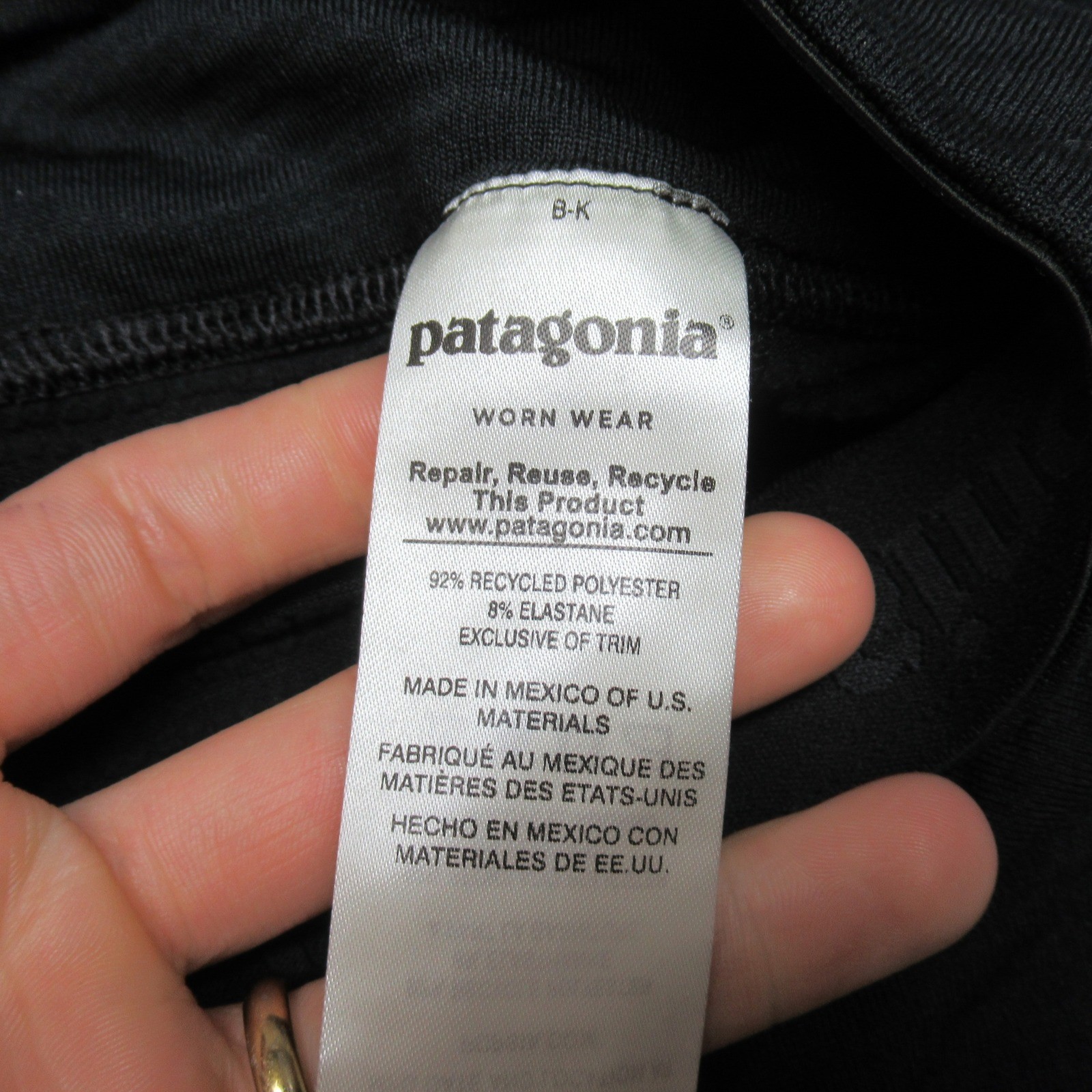 Patagonia Pants Women Large Black Capilene Thermal Weight Baselayer Winter 30x25 thumbnail 4