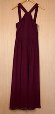 Lulus Air of Romance Burgundy Maxi Dress Size Small Halter Georgette Fabric