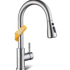 Kitchen Faucet 1.8 GPM Brushed Nickel Stainless Steel Pull Down Sprayer Singl...