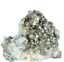 Quartz Cluster with Pyrite  Huaron Mine. Pasco Dept. Peru (EA11268)