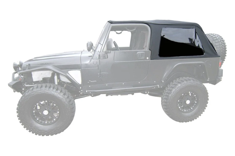 For Jeep Wrangler 2004-2006 Rampage 109635 Black Diamond Frameless Soft Top Kit - Image 2 of 4