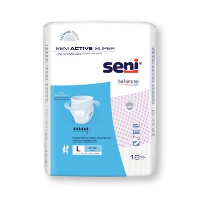 Seni Disposable Underwear Large Moderate to Heavy 18 Ct