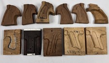 Lot Of Vintage Handmade Wood Pistol Grip Making Jig Forms Unfinished Parts