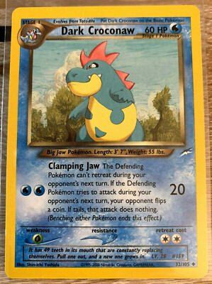DARK CROCONAW - 32/105 - Neo Destiny - Uncommon - Pokemon Card