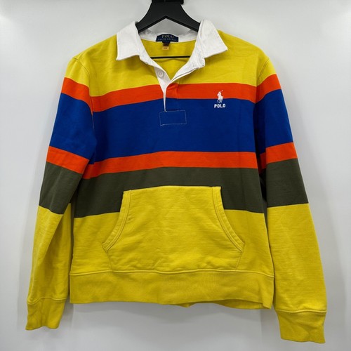 Polo Ralph Lauren Rugby Shirt Long Sleeve Striped Pullover Sweatshirt 18-20 Boys - Picture 2 of 8