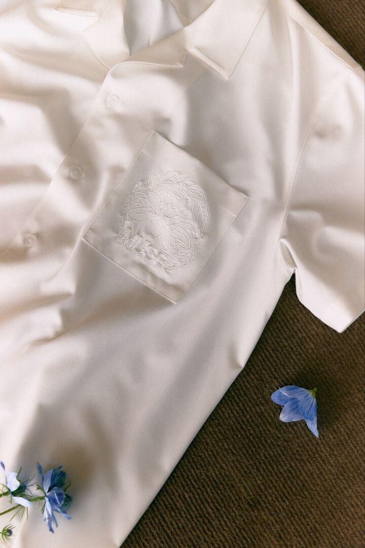BTS JIMIN MUSE Open Collar Shirt Lサイズ 新品 BTS JIMIN MUSE SMERALDO Garden Pop Up in Seoul Open Collar