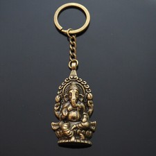 Ganesha Buddha Ganapati Hindu Elephant Shiva Pendants Steel Keychain - Bronze
