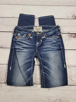Big Star Women's Jenae Skinny Low Rise Medium Wash Blue Jeans 25R L4