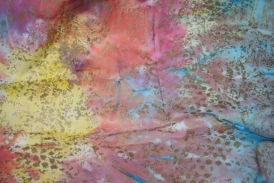 MULTICOLORED BATIK WITH METALLIC GOLD SPOTS - 100% COTTON FABRIC