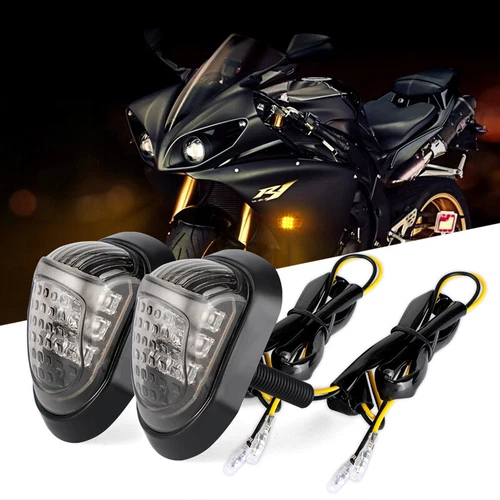 2PCS Flush Mount Motorcycle LED Turn Signal Lights Amber Indicator Blinker Lamp