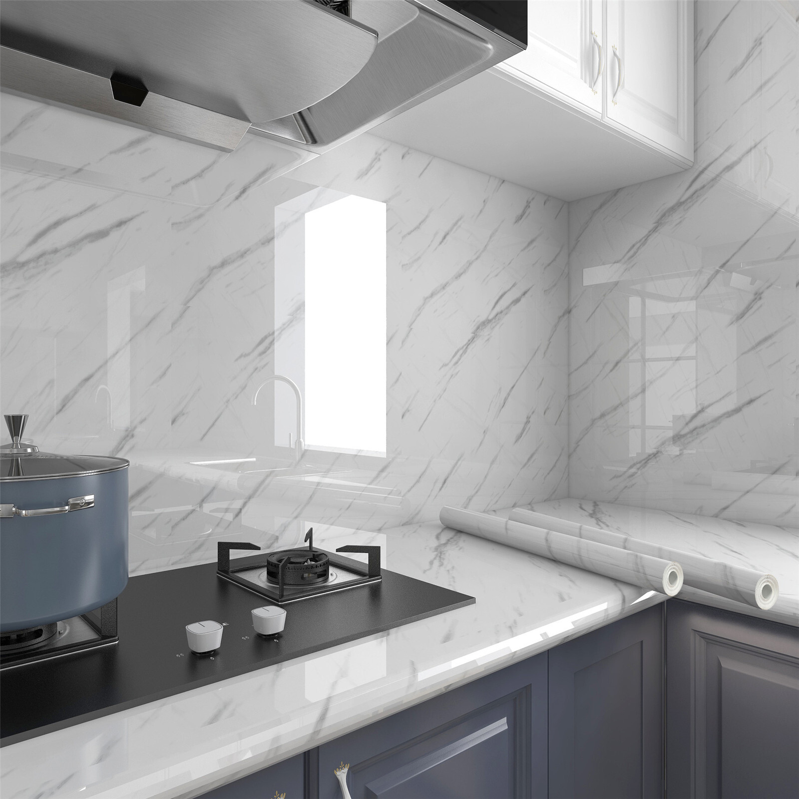 10M Marble Self Adhesive Wall Stickers Kitchen Waterproof Oil Proof PVC eBay