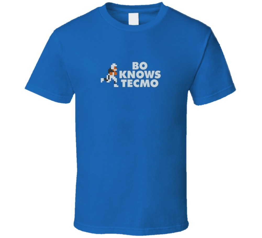 Bo Jackson Bo Knows Tecmo Bowl T Shirt Blue