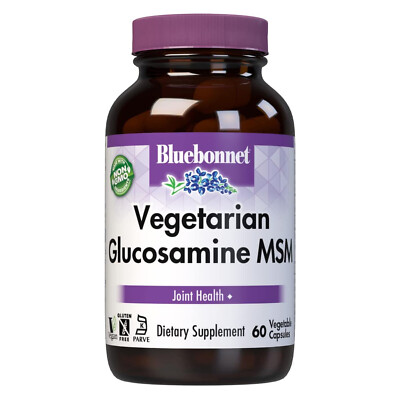 Bluebonnet Vegetarian Glucosamine Msm 60 Vegetable Capsules, Joint Health