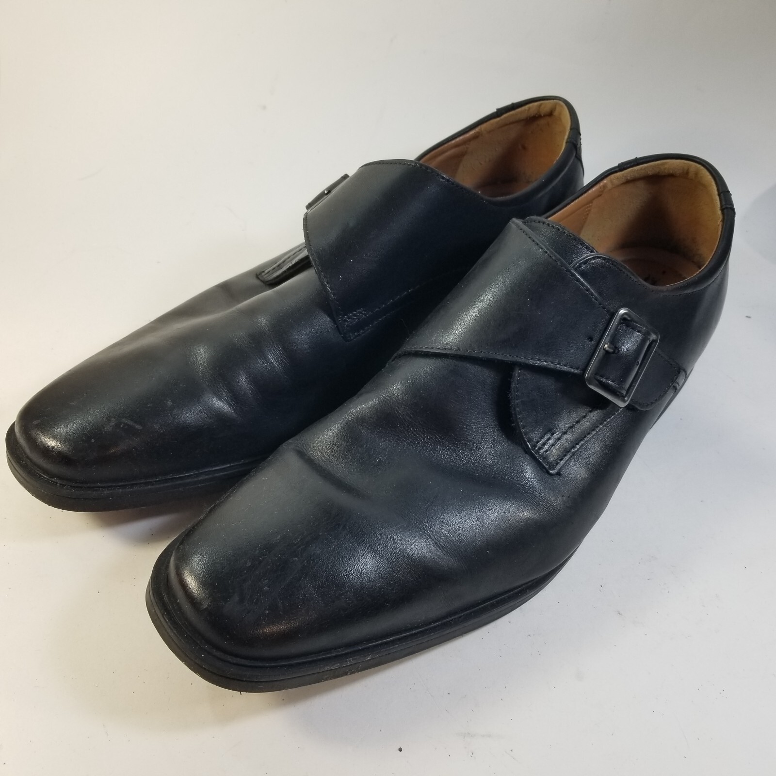 SAOLA Scarpe eleganti Clarks Collection uomo taglia 10 5 W pelle nera comode fibbia 15770