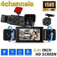 New 3'' Four Lens Recording Dash Cam 1080P HD Dash Camera with 3 480P Detection