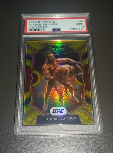 2021 Select UFC Francis Ngannou True Gold Prizm /10 #92 PSA 9