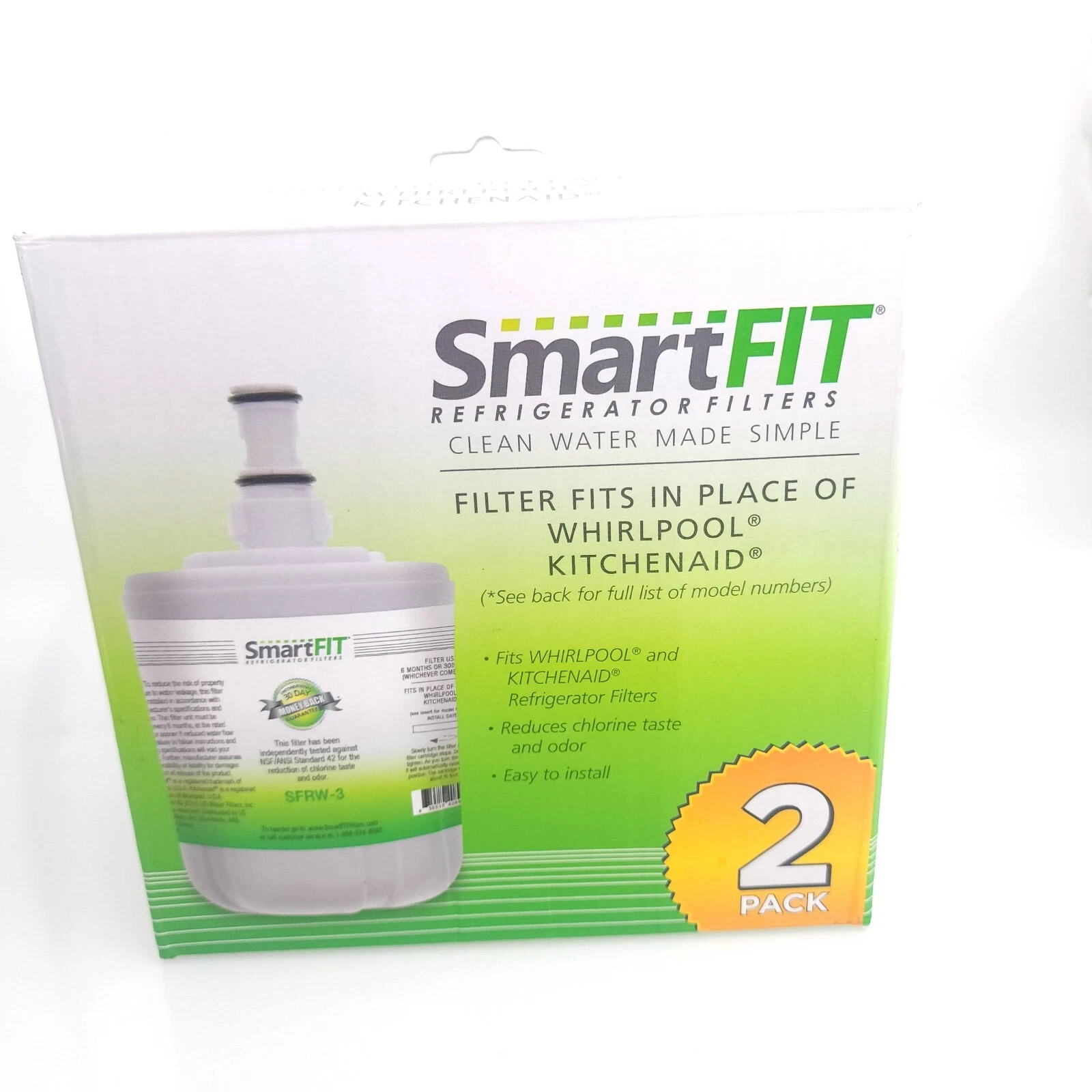Smart fit Refrigerator Filter Compatible Kitchen Whirlpool 2 Pack USA Seller
Opens in a new window o